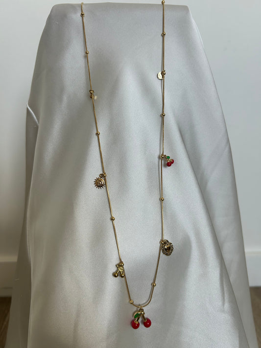 Collier sautoir Cerise